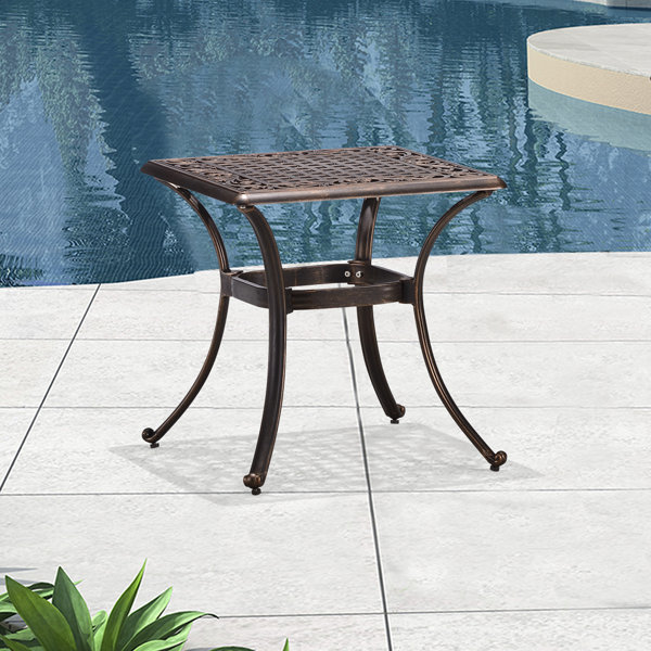 Fleur De Lis Living Hassen Metal Outdoor Side Table & Reviews - Wayfair ...